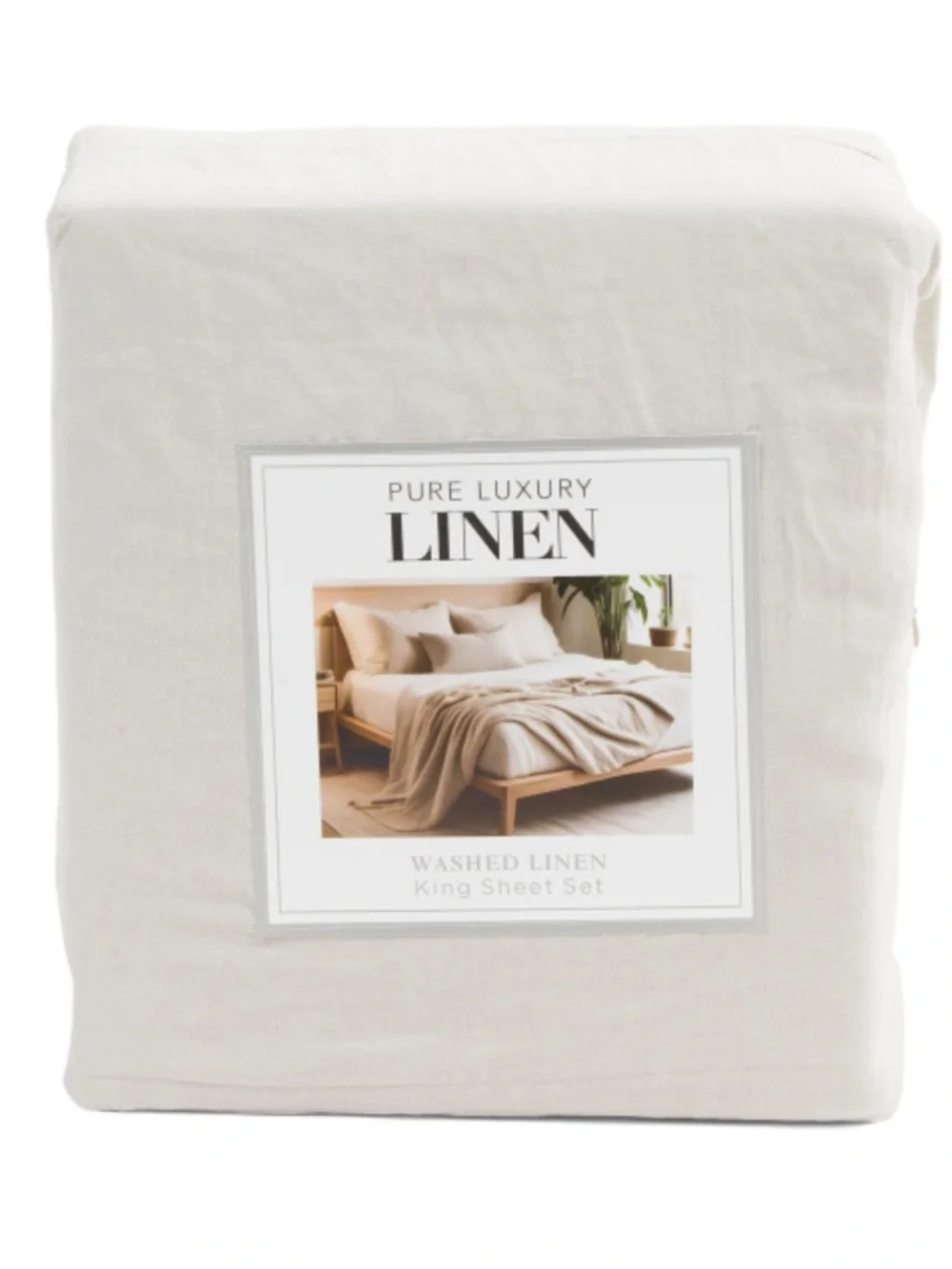 Pure Luxury Linen King Sheet Set - Natural